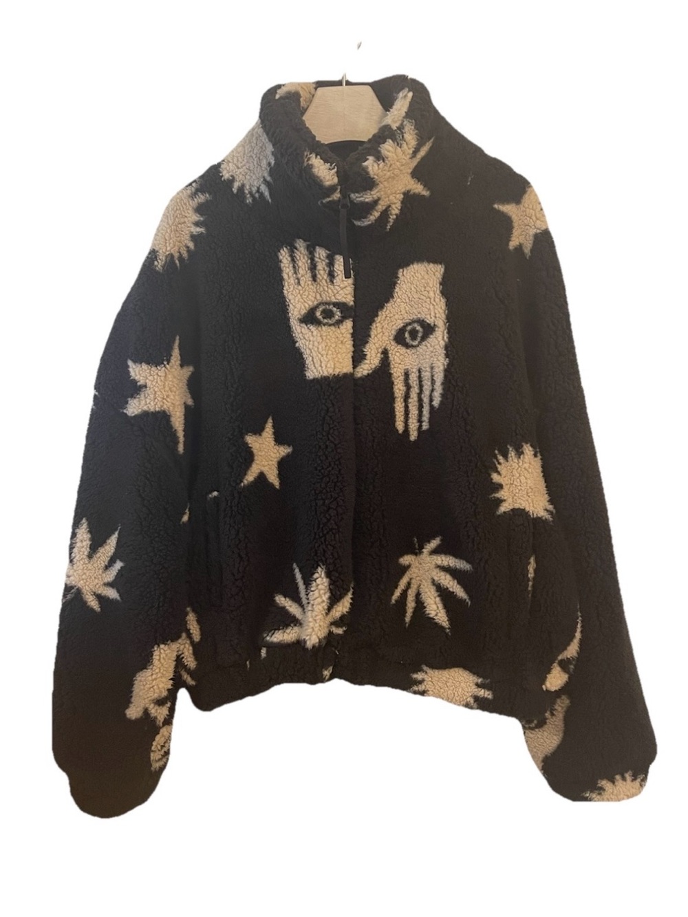 Urban Outfitters Jacket Sherpa Plush Fleece Olivia Large Oversized Fit - Picture 3 of 17